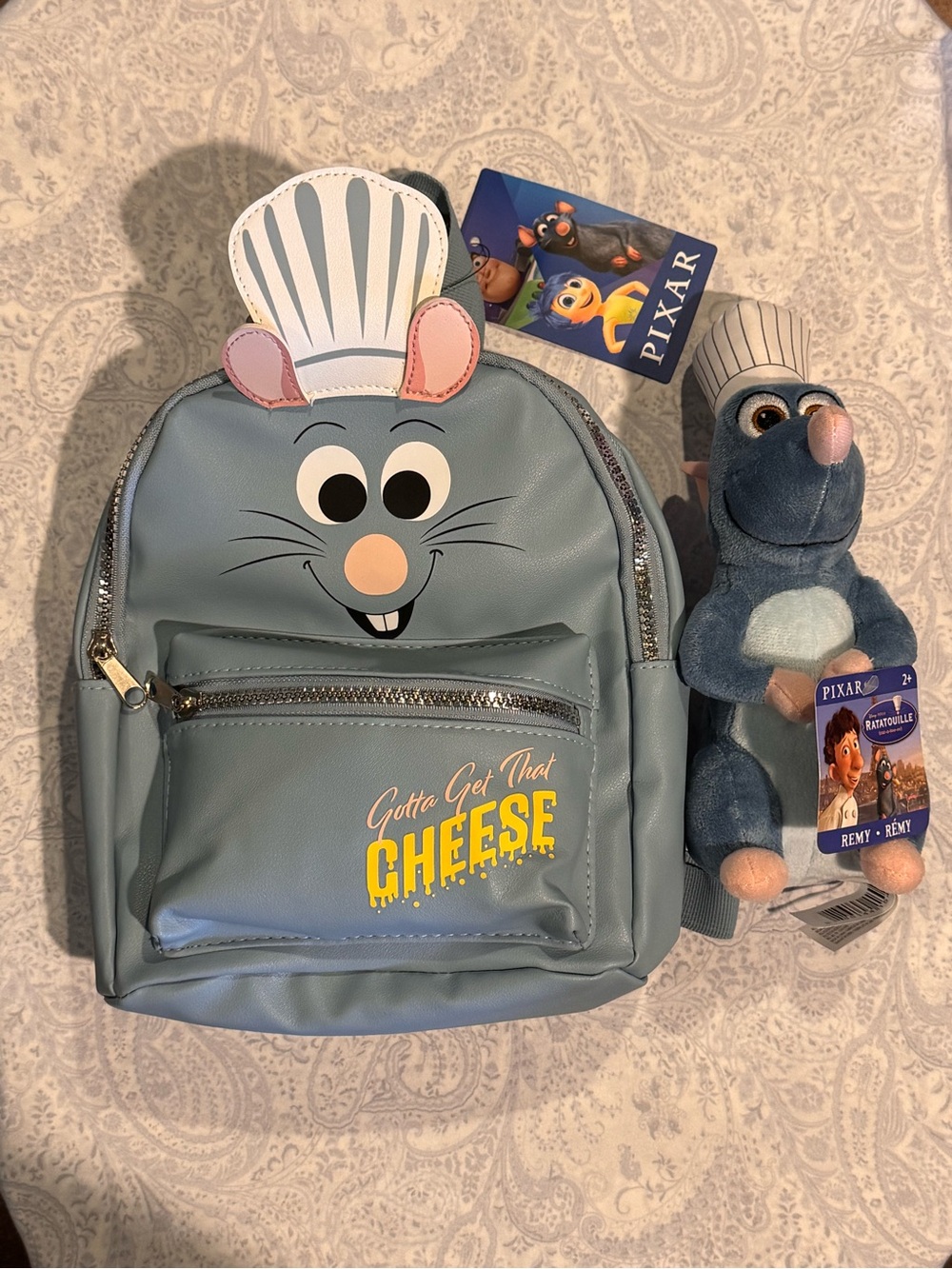 Disney Ratatouille Remy Mini Faux Leather Backpack & Plush Remy Collectible Set